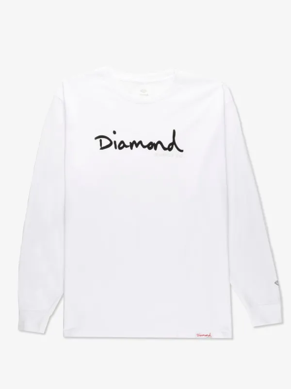 OG Script Long Sleeve Tee - White sold by Diamond Supply Co.