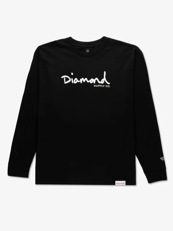 OG Script Long Sleeve Tee - Black sold by Diamond Supply Co.