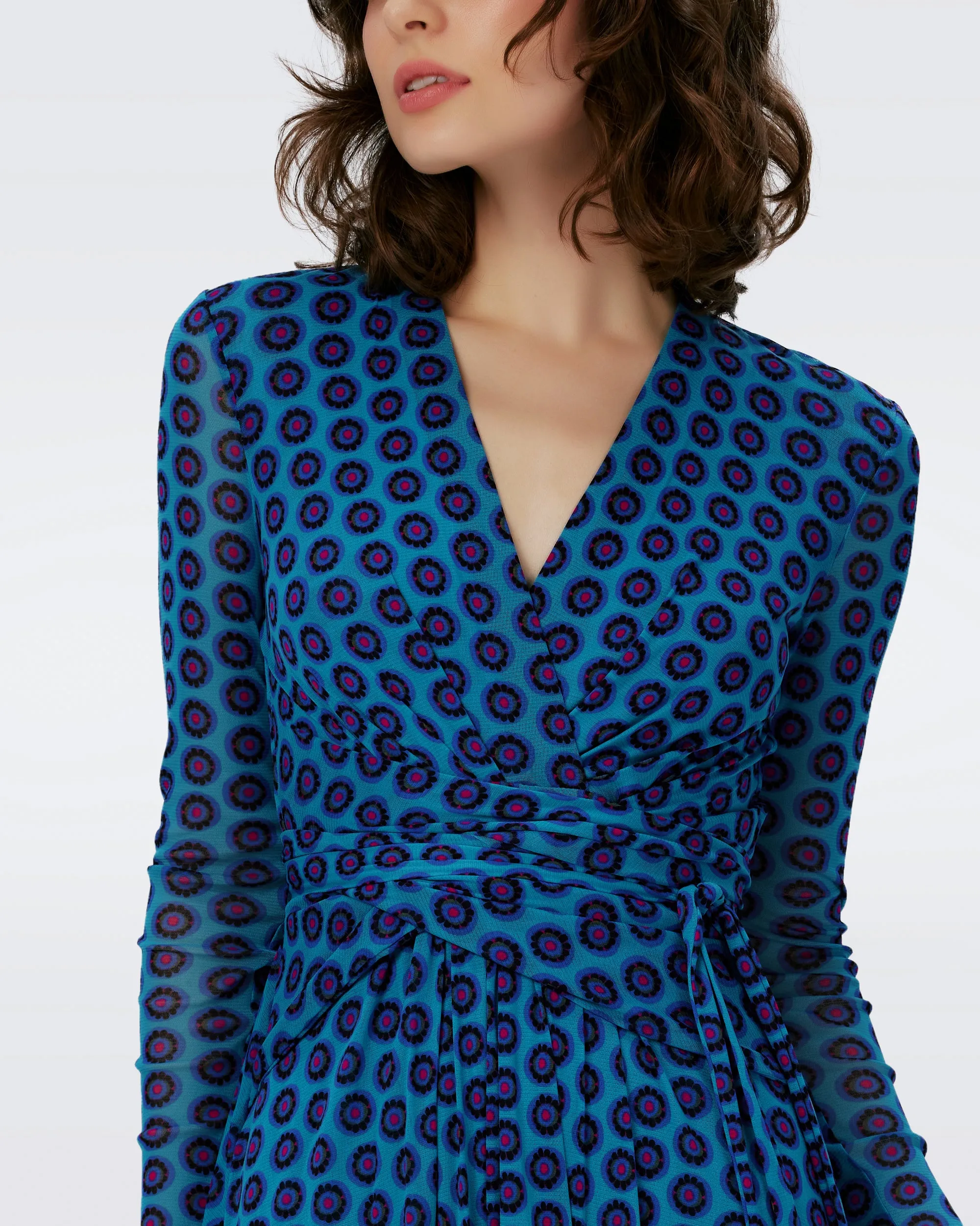 Brenda Mesh Faux Wrap Dress sold by Diane Von Furstenberg product image thumbnail 2