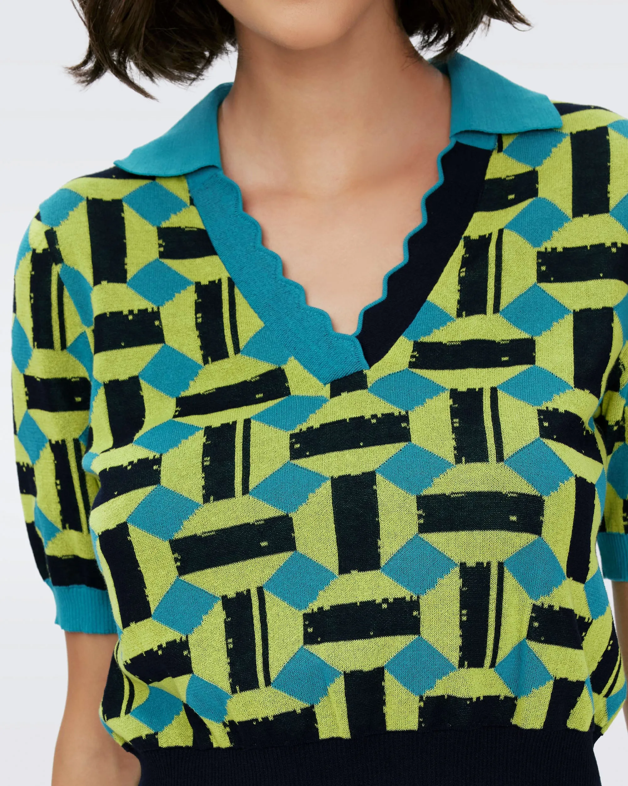 Hannah Knit Jacquard Top sold by Diane Von Furstenberg product image thumbnail 2