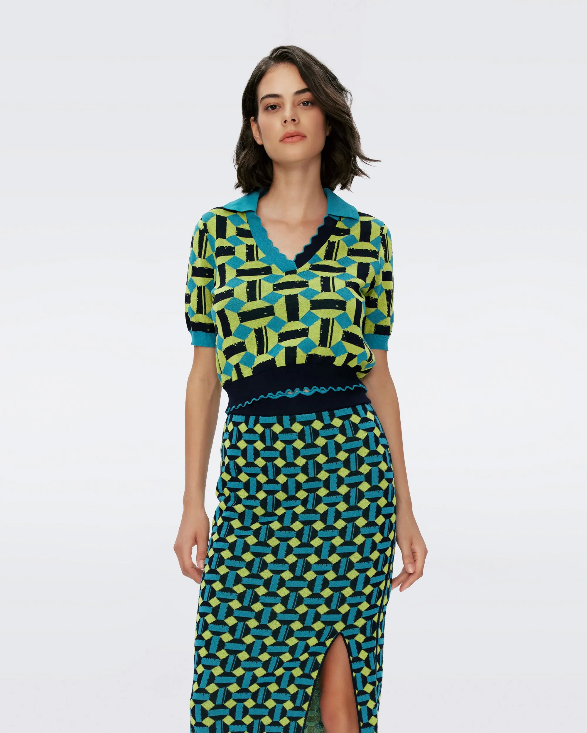 Hannah Knit Jacquard Top sold by Diane Von Furstenberg product image thumbnail 5