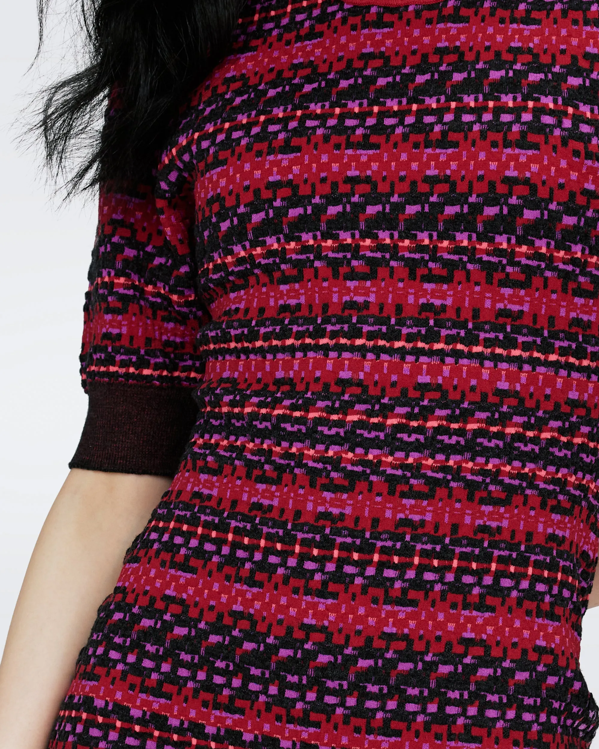 Harry Short Sleeve Knit Jacquard Dress sold by Diane Von Furstenberg product image thumbnail 4
