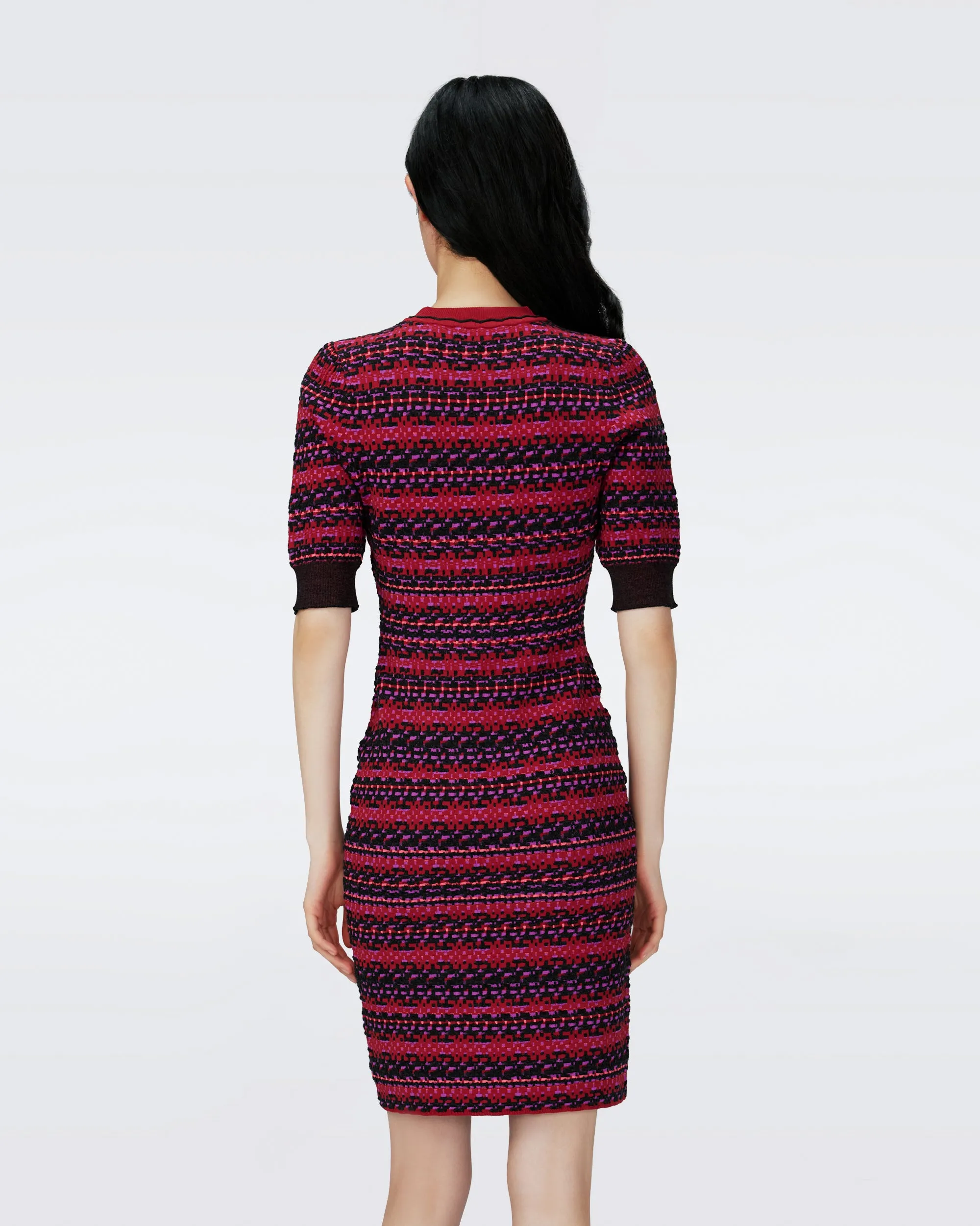 Harry Short Sleeve Knit Jacquard Dress sold by Diane Von Furstenberg product image thumbnail 3