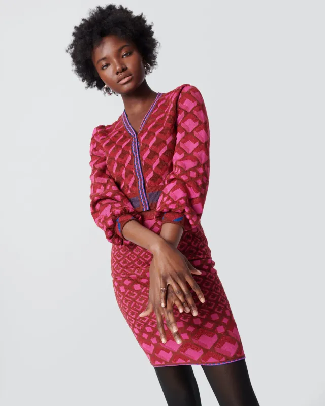 Macaria Knit Jacquard Cardigan sold by Diane Von Furstenberg