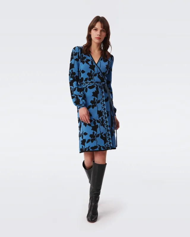 Edwina Knit Jacquard Wrap Dress | Parallel