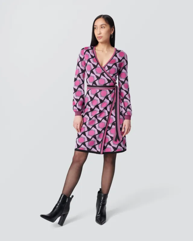 Alexia Sweater Jacquard Wrap Dress sold by Diane Von Furstenberg