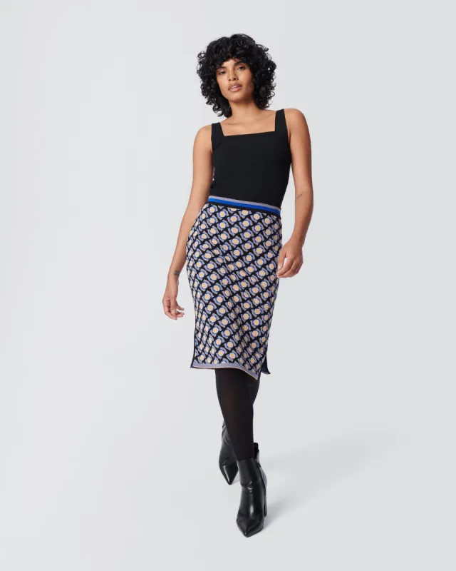 Hazel Knit Jacquard Wool Skirt sold by Diane Von Furstenberg