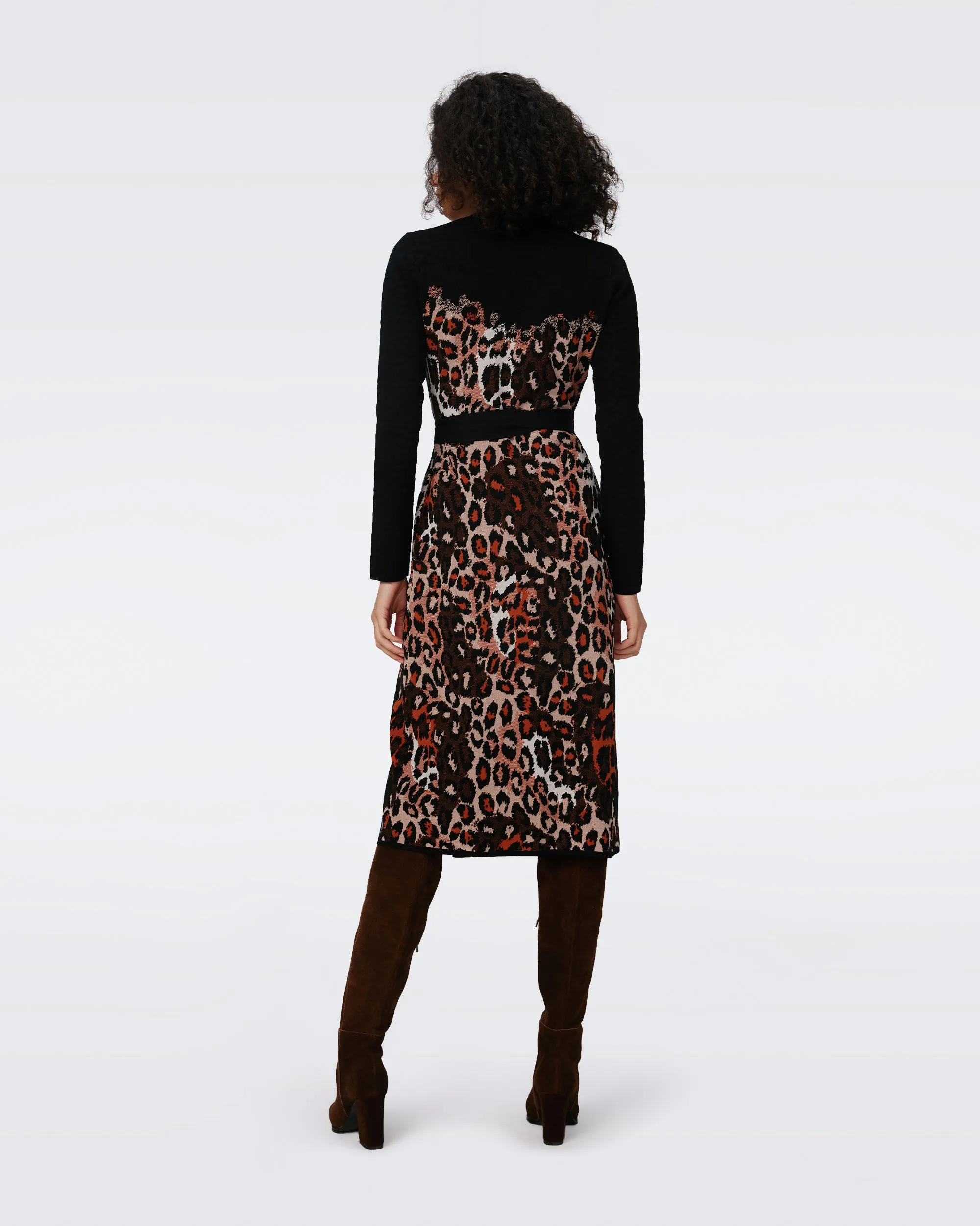 Savannah Knit Jacquard Wrap Dress sold by Diane Von Furstenberg product image thumbnail 3