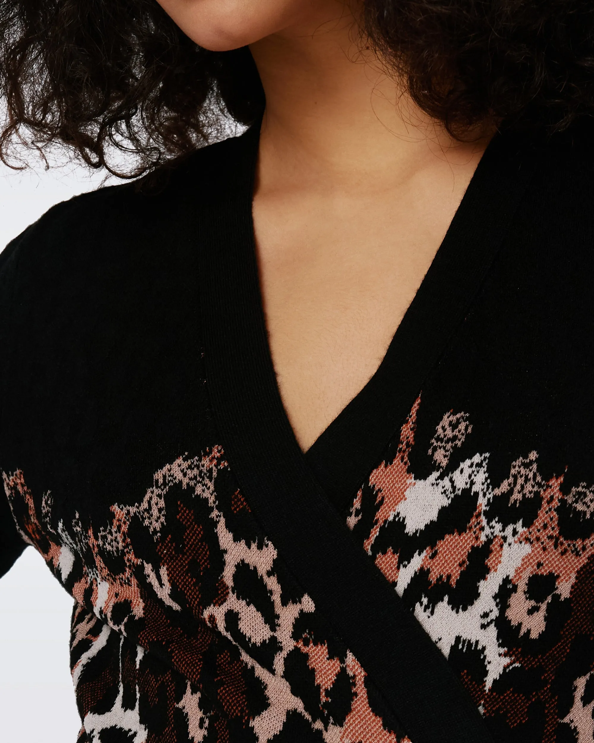 Savannah Knit Jacquard Wrap Dress sold by Diane Von Furstenberg product image thumbnail 2