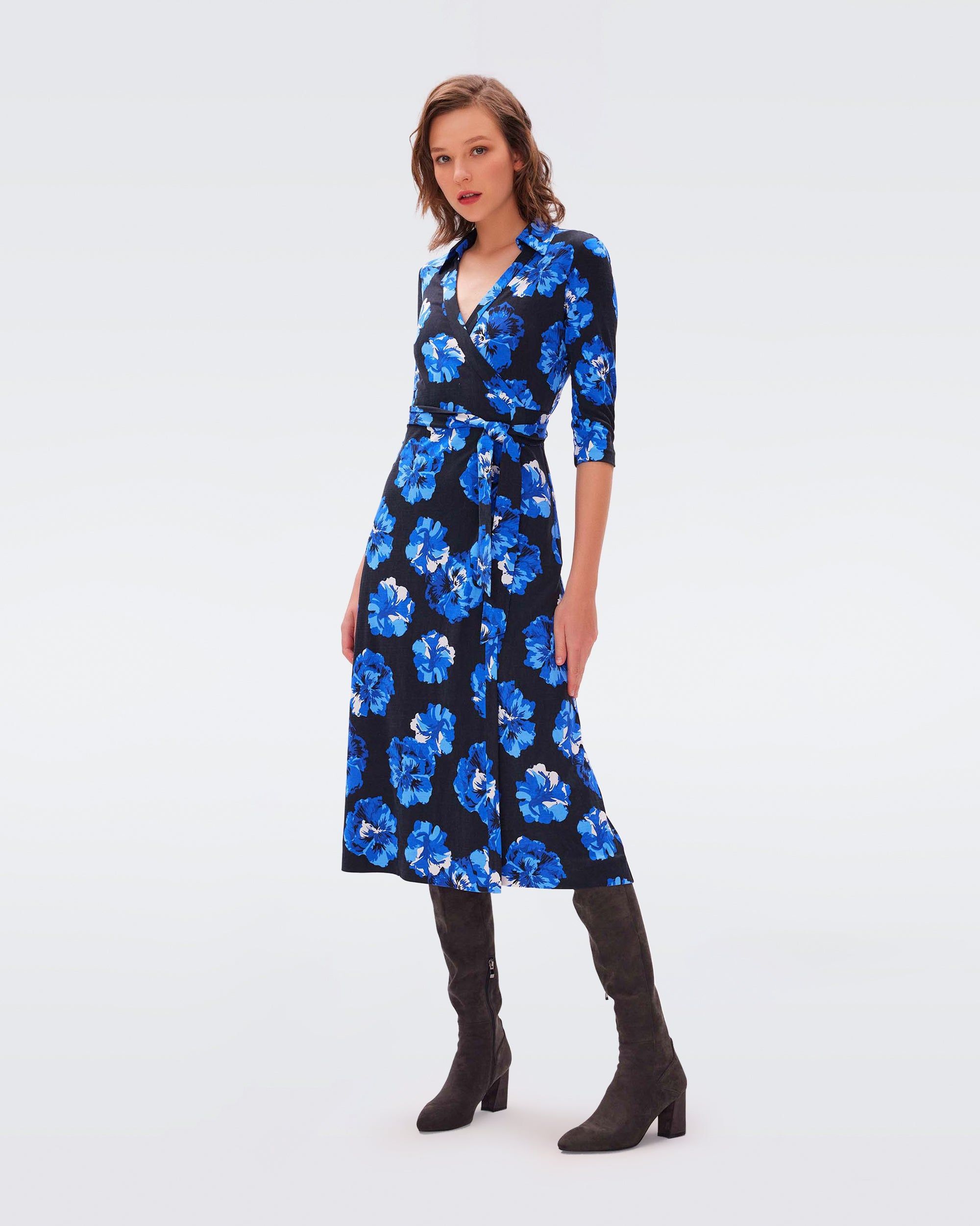 Abigail Silk Jersey Midi Wrap Dress sold by Diane Von Furstenberg product image thumbnail 5