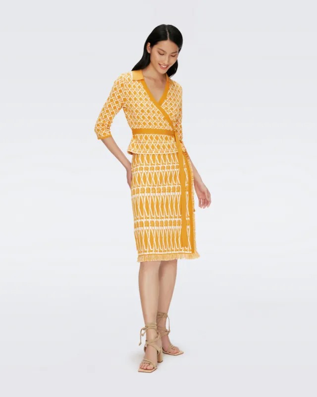 Maera Knit Jacquard Wrap Top sold by Diane Von Furstenberg