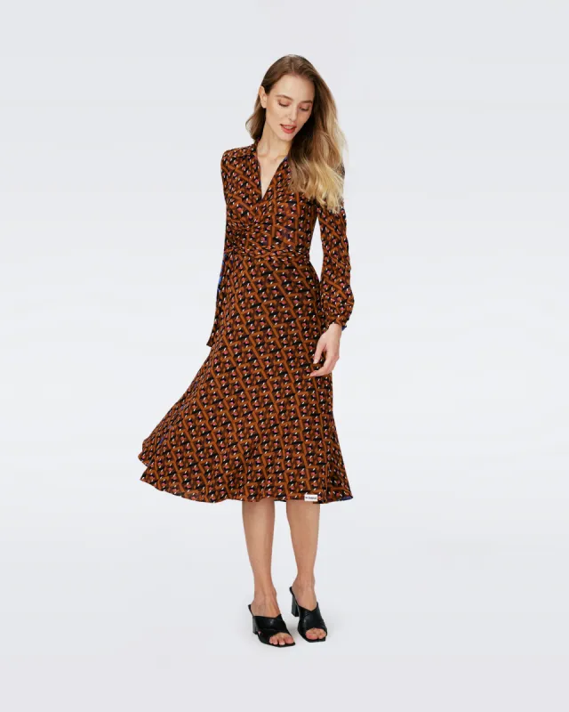 Phoenix Reversible Mesh Wrap Dress sold by Diane Von Furstenberg