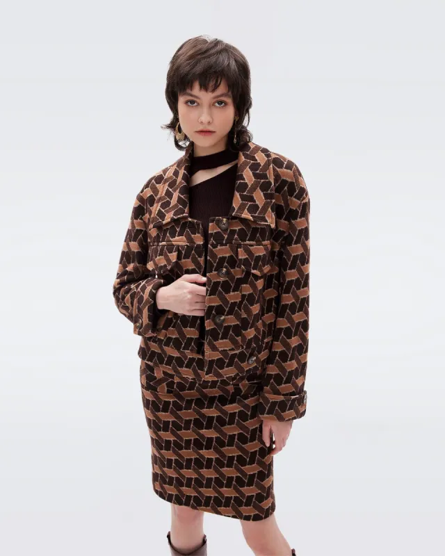 Dixon Knit Jacquard Coat sold by Diane Von Furstenberg