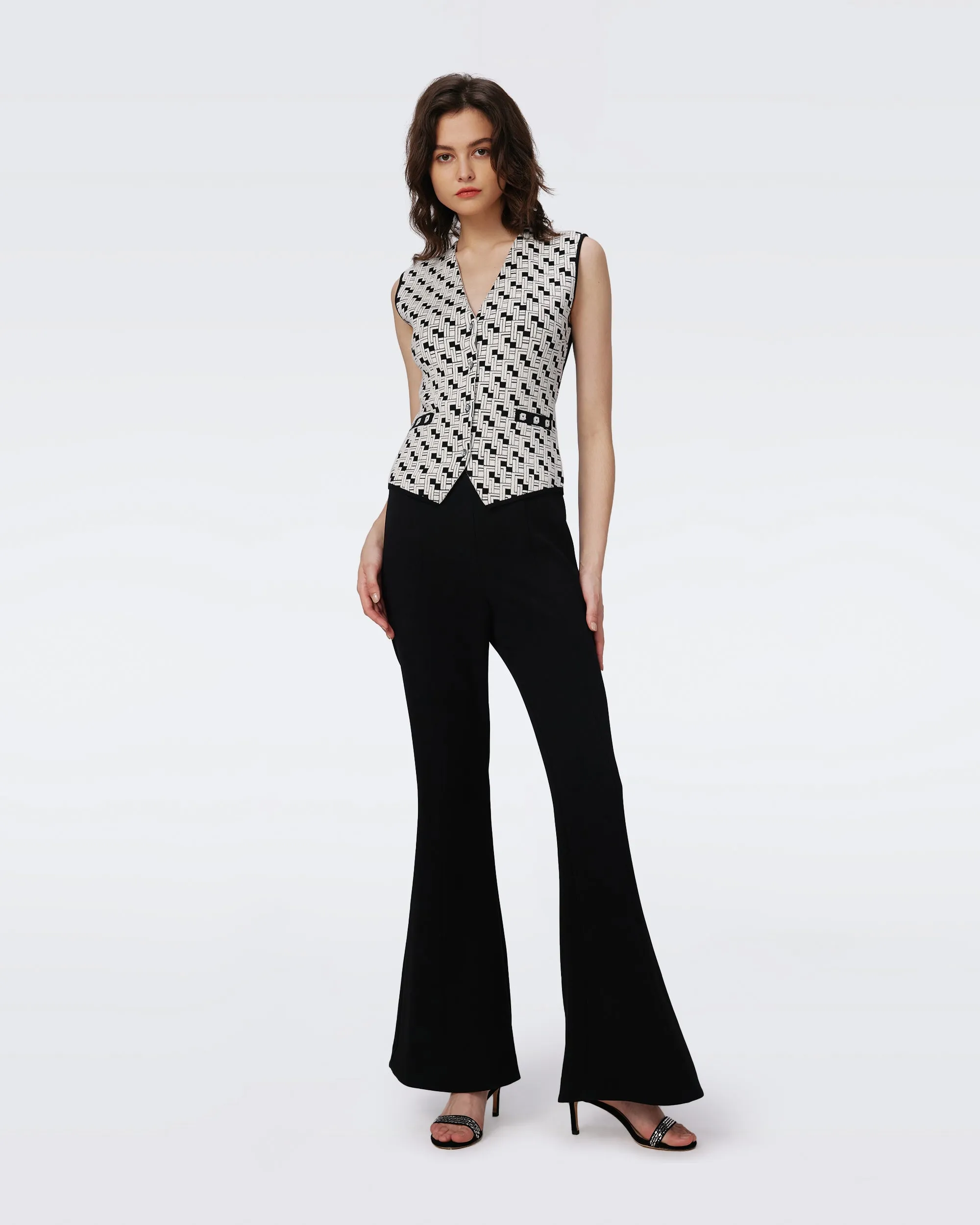 Jil Knit Jacquard Vest sold by Diane Von Furstenberg