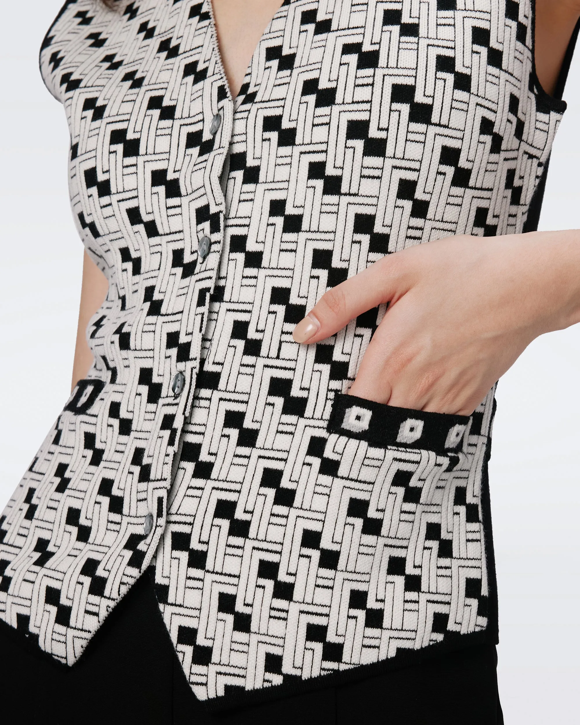Jil Knit Jacquard Vest sold by Diane Von Furstenberg product image thumbnail 2
