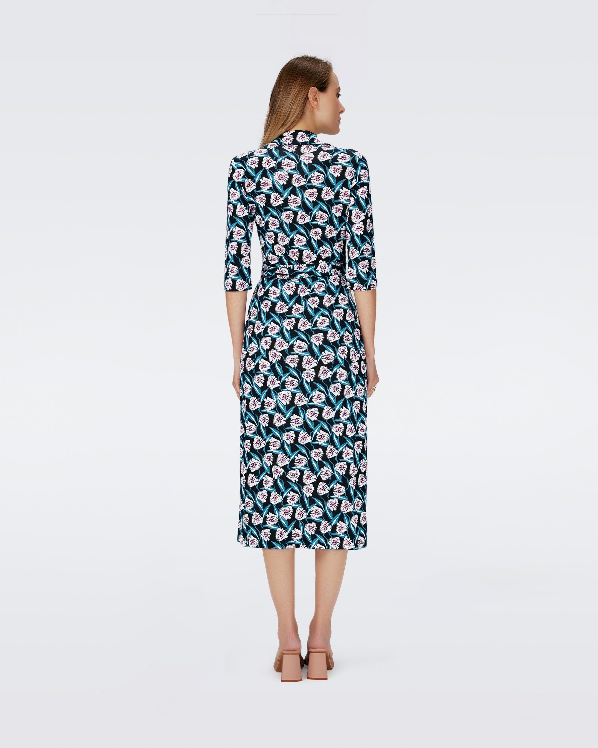Abigail Silk Jersey Midi Wrap Dress sold by Diane Von Furstenberg product image thumbnail 3