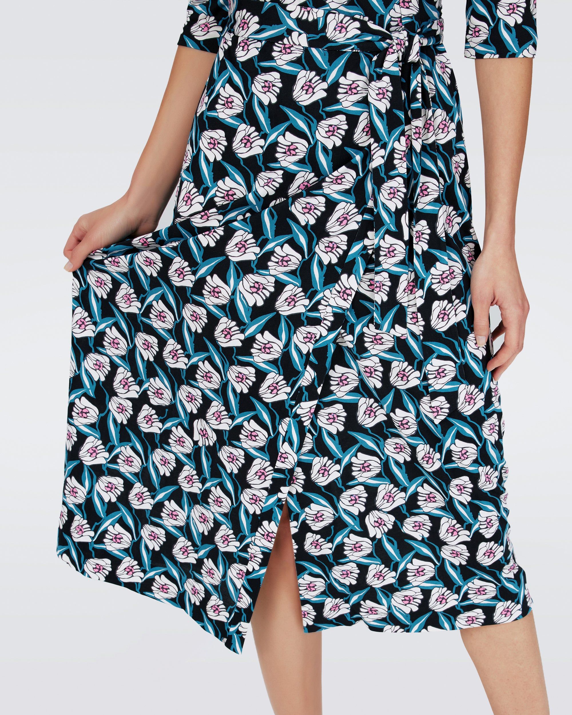 Abigail Silk Jersey Midi Wrap Dress sold by Diane Von Furstenberg product image thumbnail 4