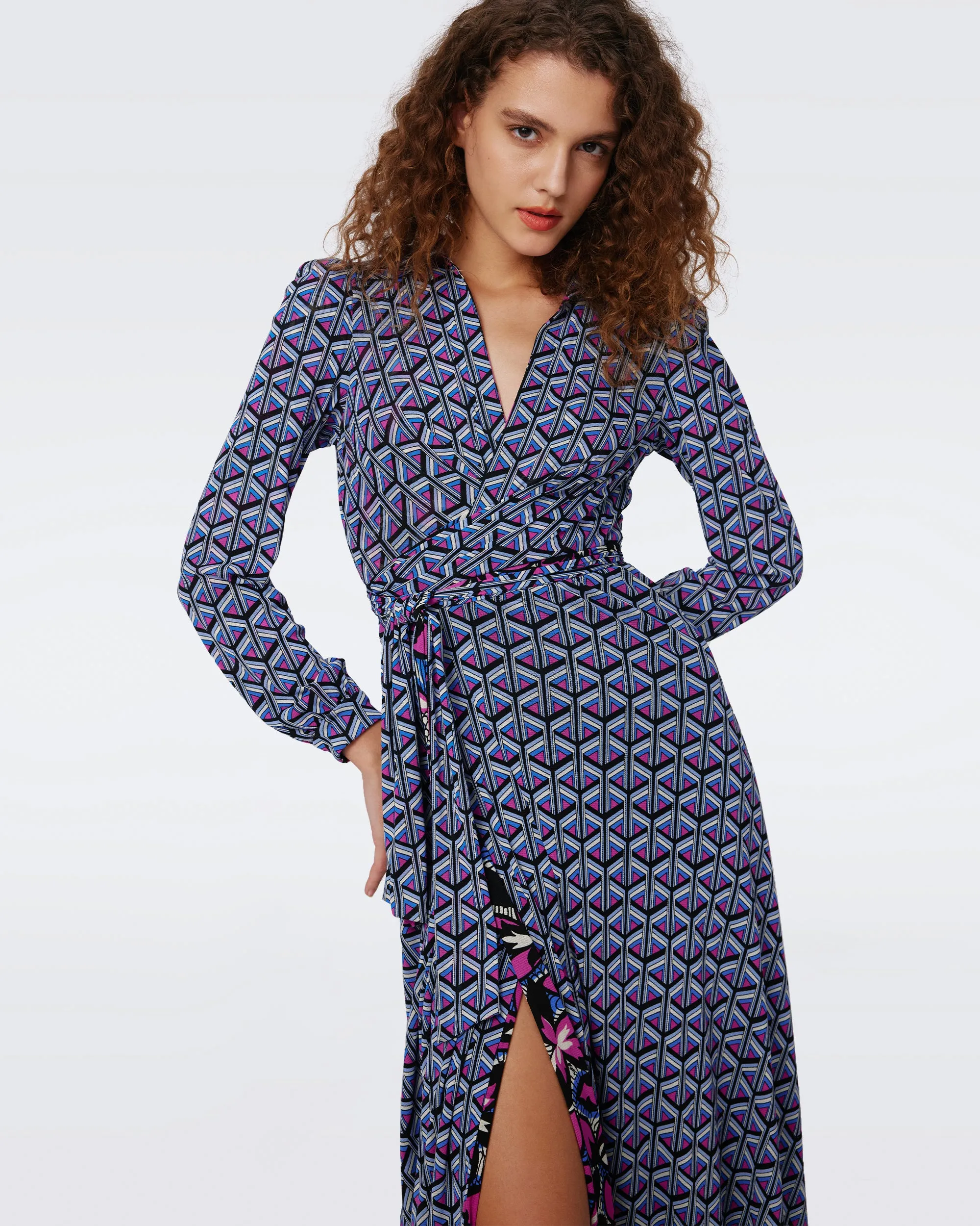Phoenix Reversible Mesh Wrap Dress sold by Diane Von Furstenberg product image thumbnail 5