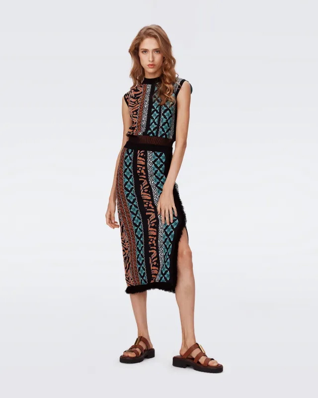 Margarita Knit Jacquard Skirt made by Diane Von Furstenberg