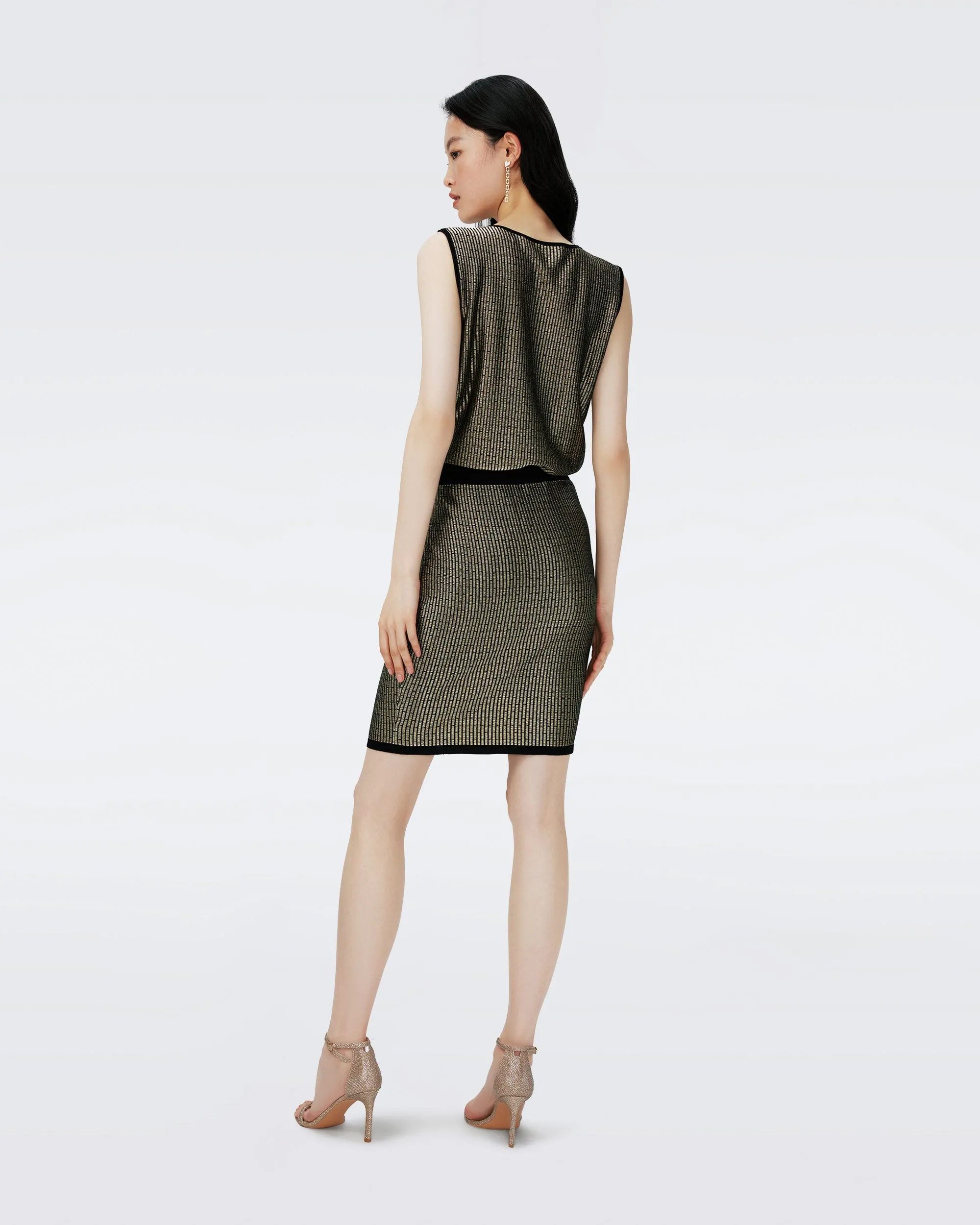 Richie Metallic Knit Jacquard Dress sold by Diane Von Furstenberg product image thumbnail 3