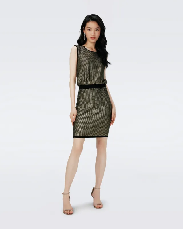 Richie Metallic Knit Jacquard Dress sold by Diane Von Furstenberg