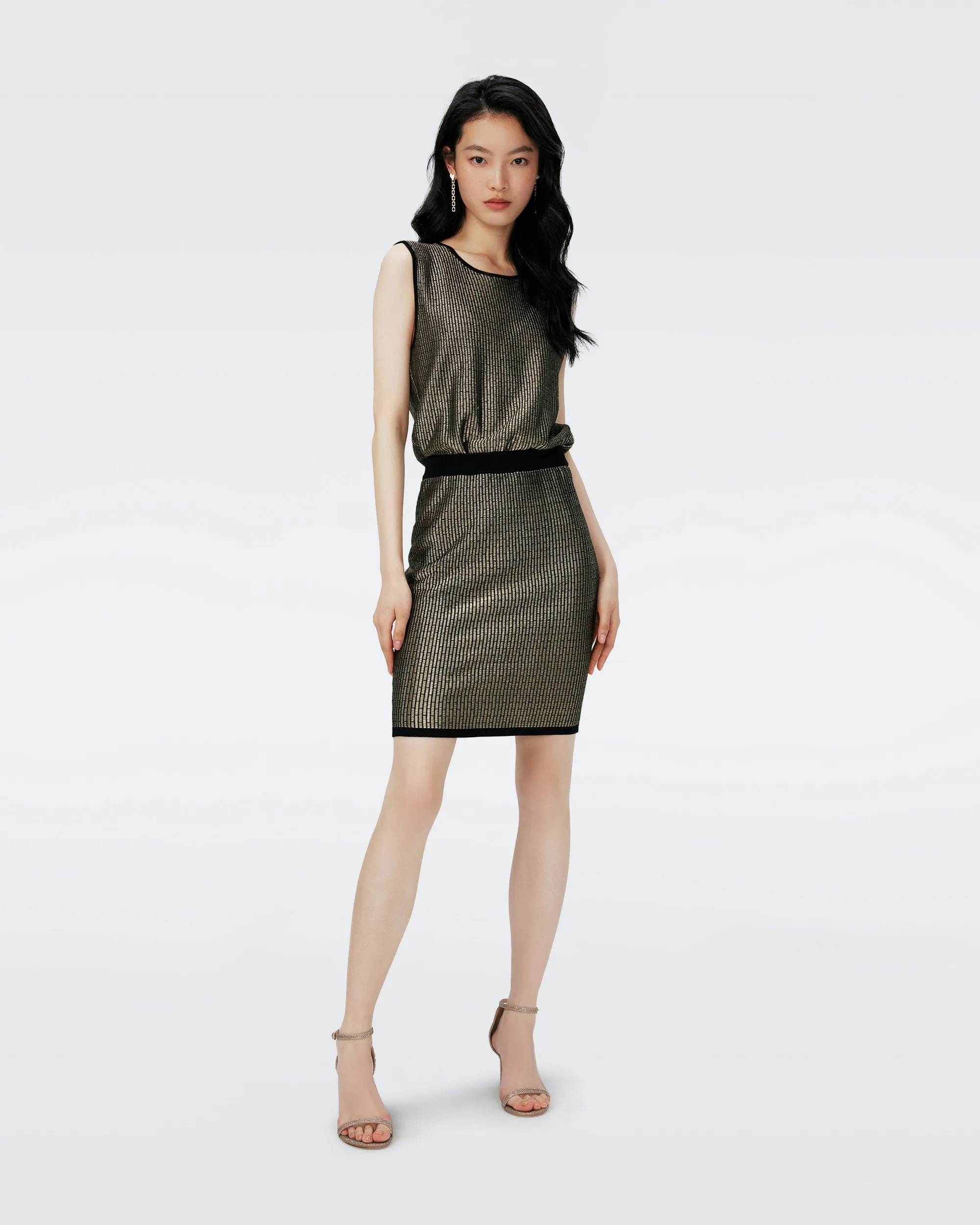 Richie Metallic Knit Jacquard Dress sold by Diane Von Furstenberg