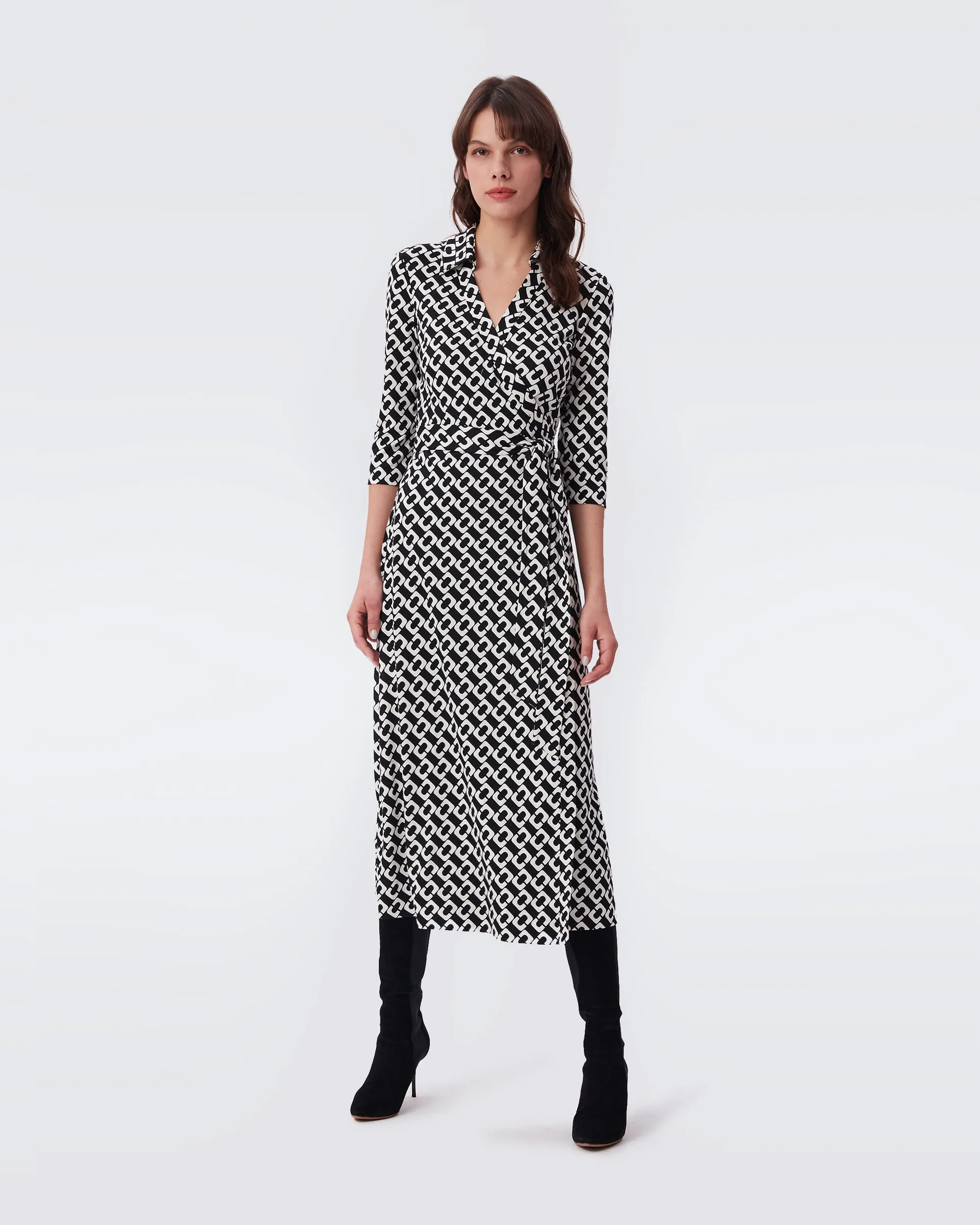 abigail silk jersey midi wrap dress Diane Von Furstenberg Abigail Silk Jersey Maxi Wrap Dress - Twigs Green