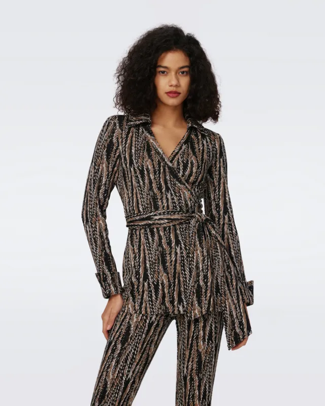 Sheree Jacquard Wrap Top sold by Diane Von Furstenberg