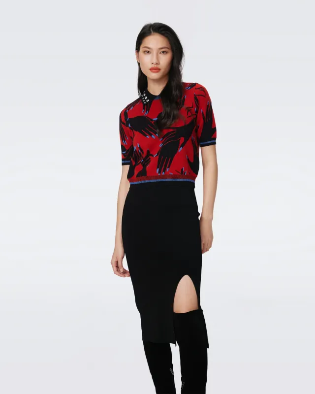 Antonella Knit Jacquard Top sold by Diane Von Furstenberg