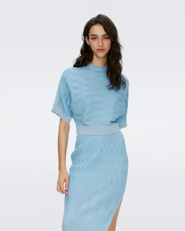 Cairo Knit Jacquard Top made by Diane Von Furstenberg