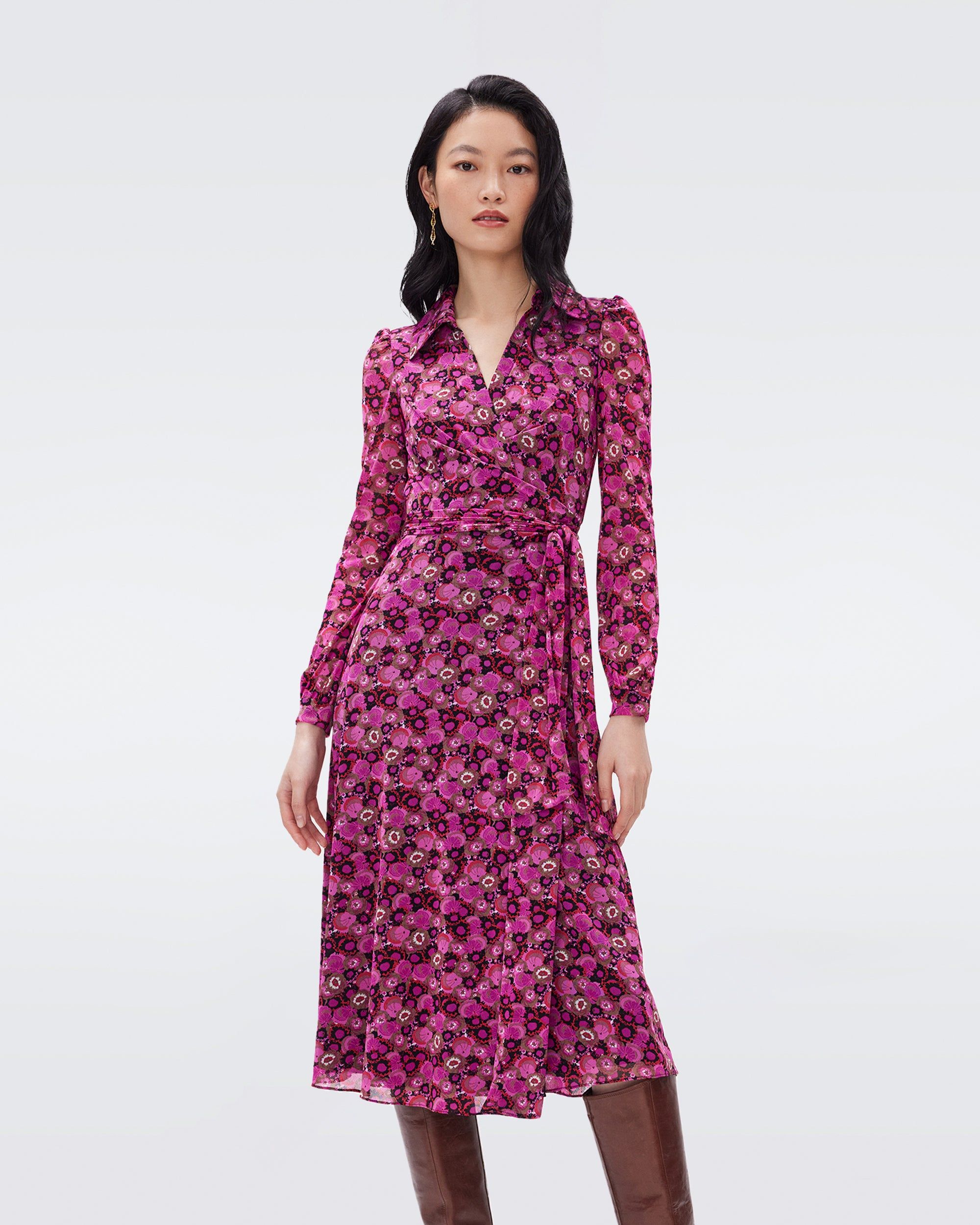 Phoenix Mesh Wrap Dress sold by Diane Von Furstenberg
