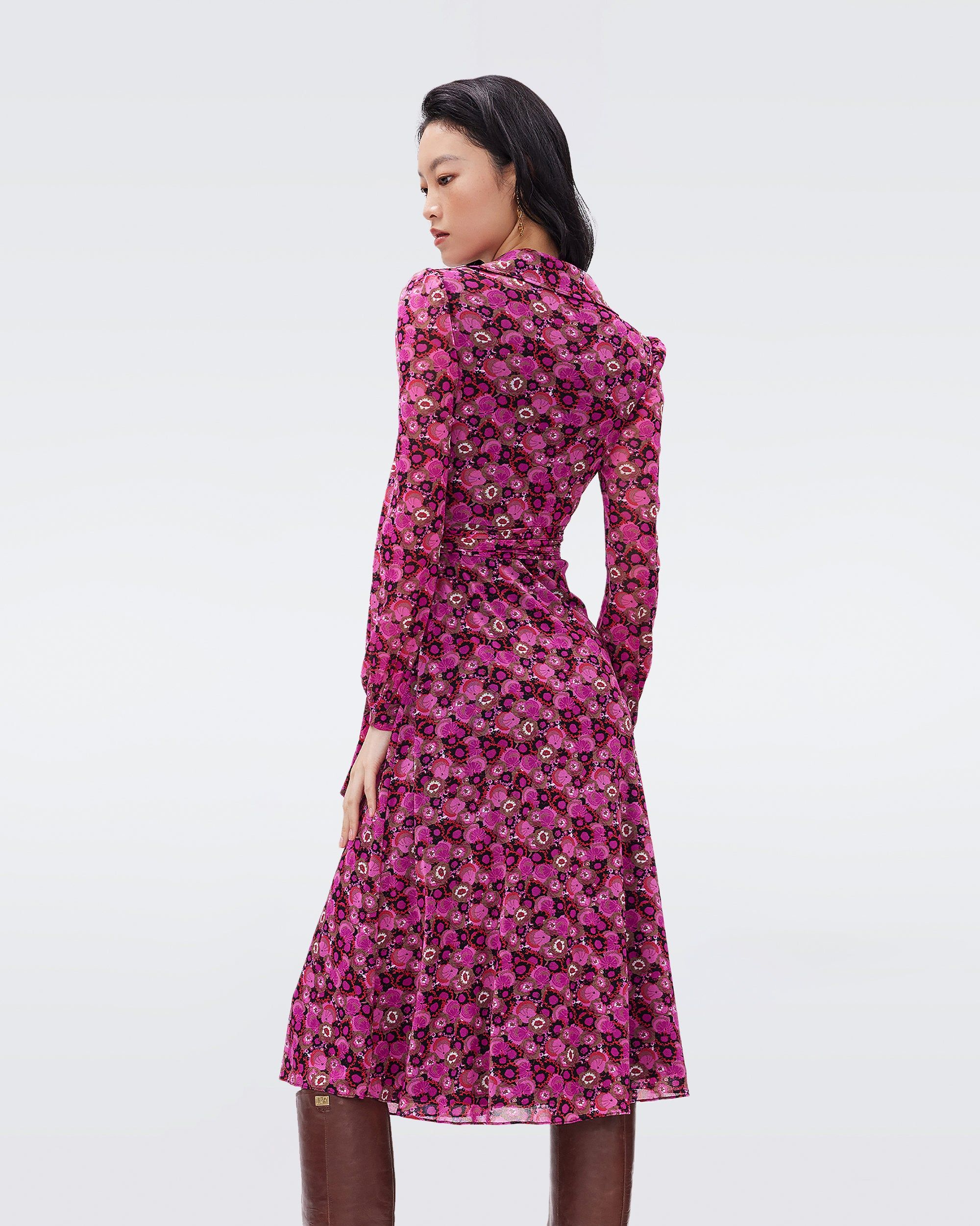 Phoenix Mesh Wrap Dress sold by Diane Von Furstenberg product image thumbnail 3