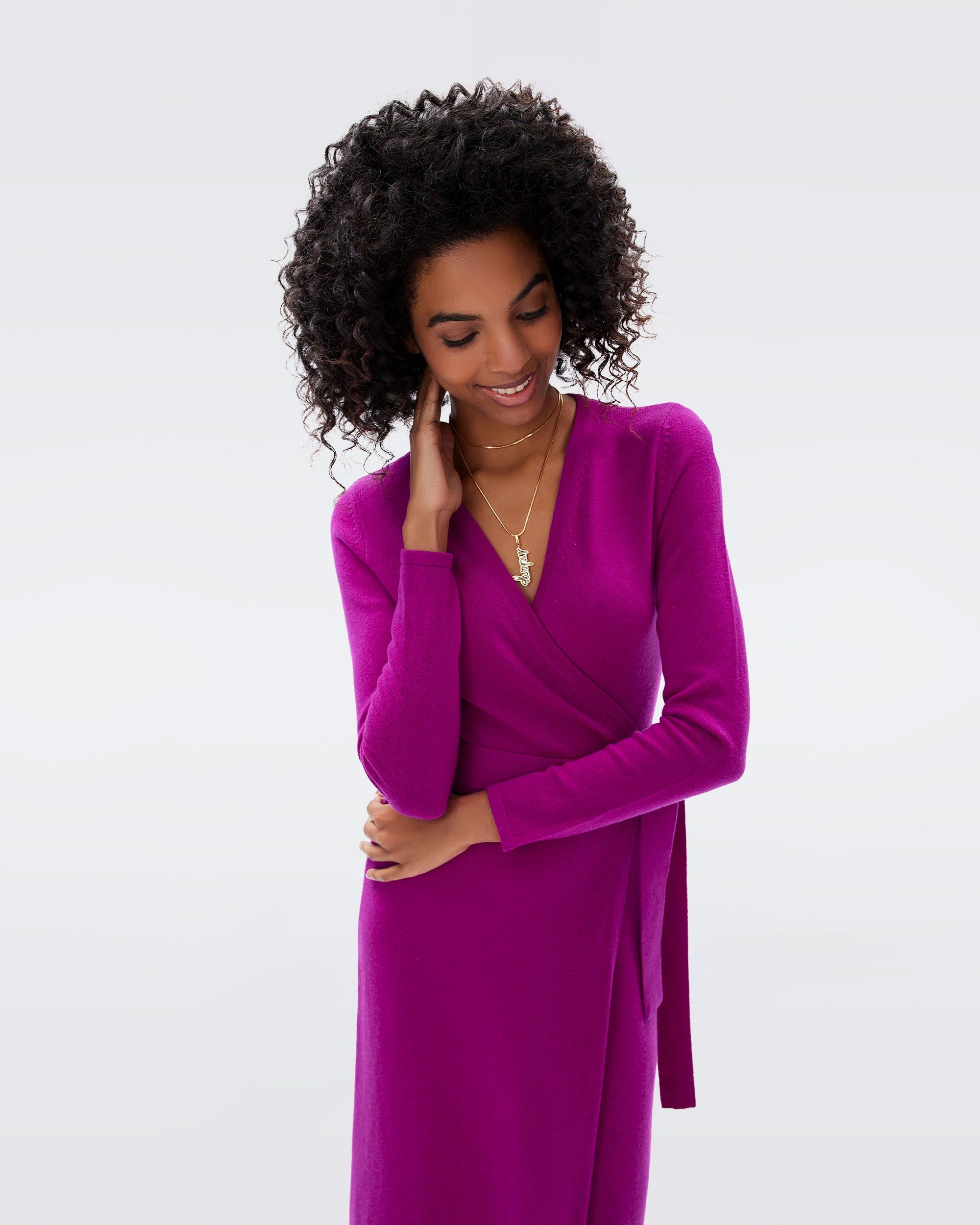 Astrid Wool-Cashmere Wrap Dress sold by Diane Von Furstenberg product image thumbnail 5