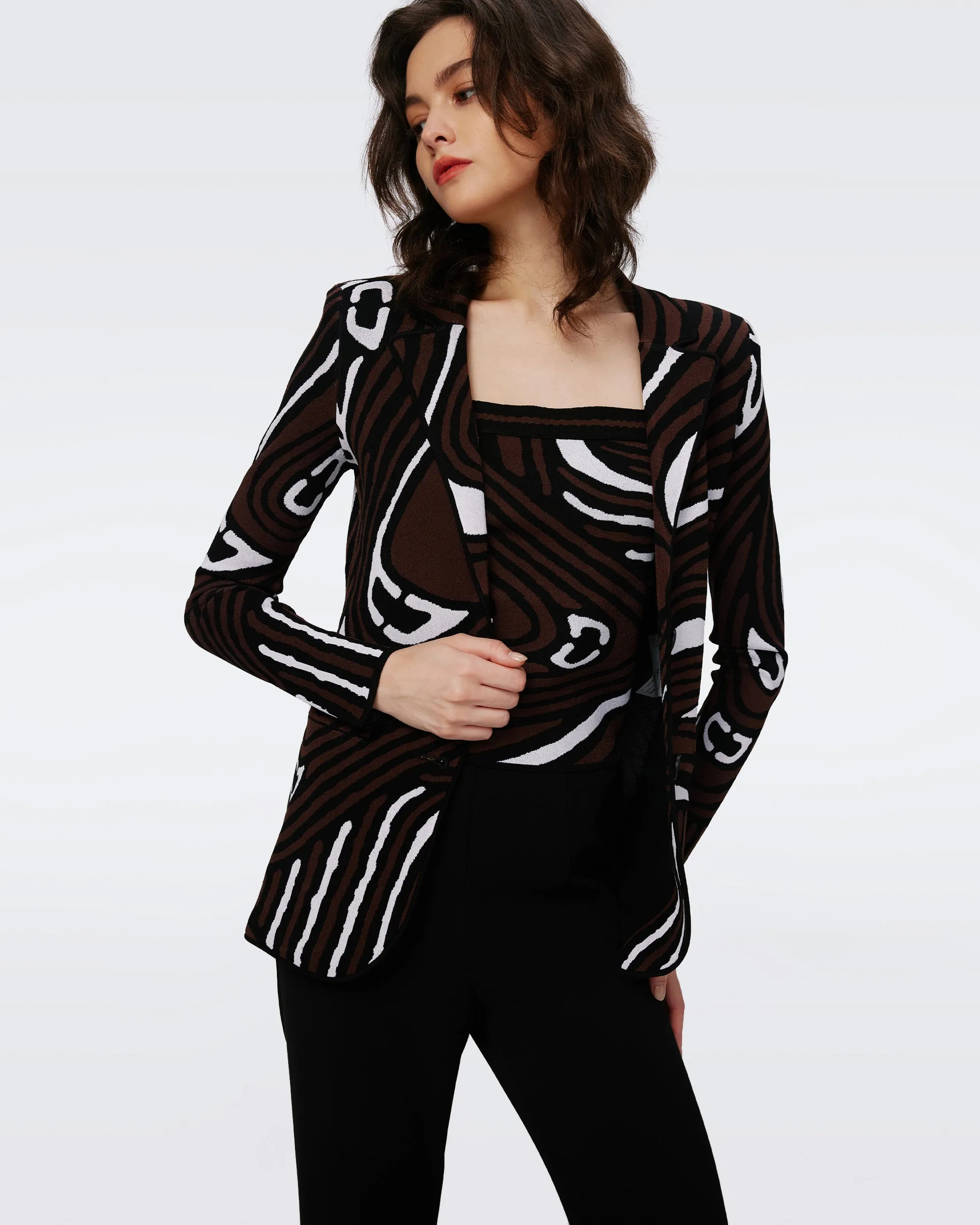 Ibrox Knit Jacquard Jacket sold by Diane Von Furstenberg product image thumbnail 5