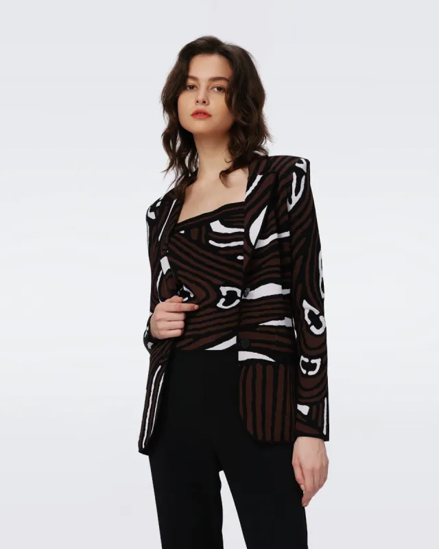 Ibrox Knit Jacquard Jacket sold by Diane Von Furstenberg