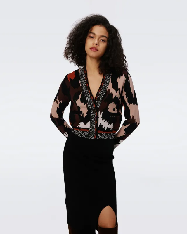 Midge Knit Jacquard Cardigan sold by Diane Von Furstenberg
