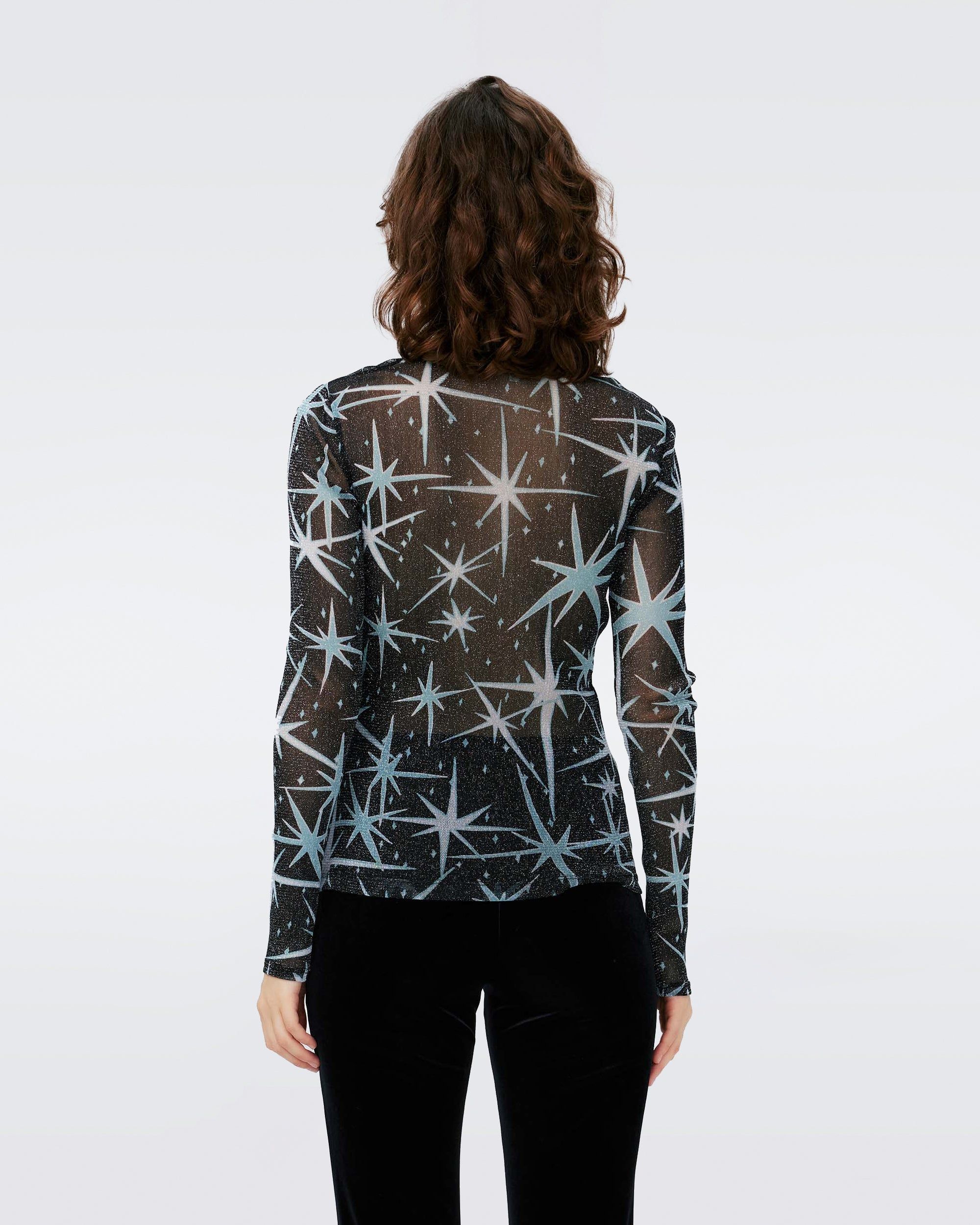 Logan Metallic Mesh Top sold by Diane Von Furstenberg product image thumbnail 3