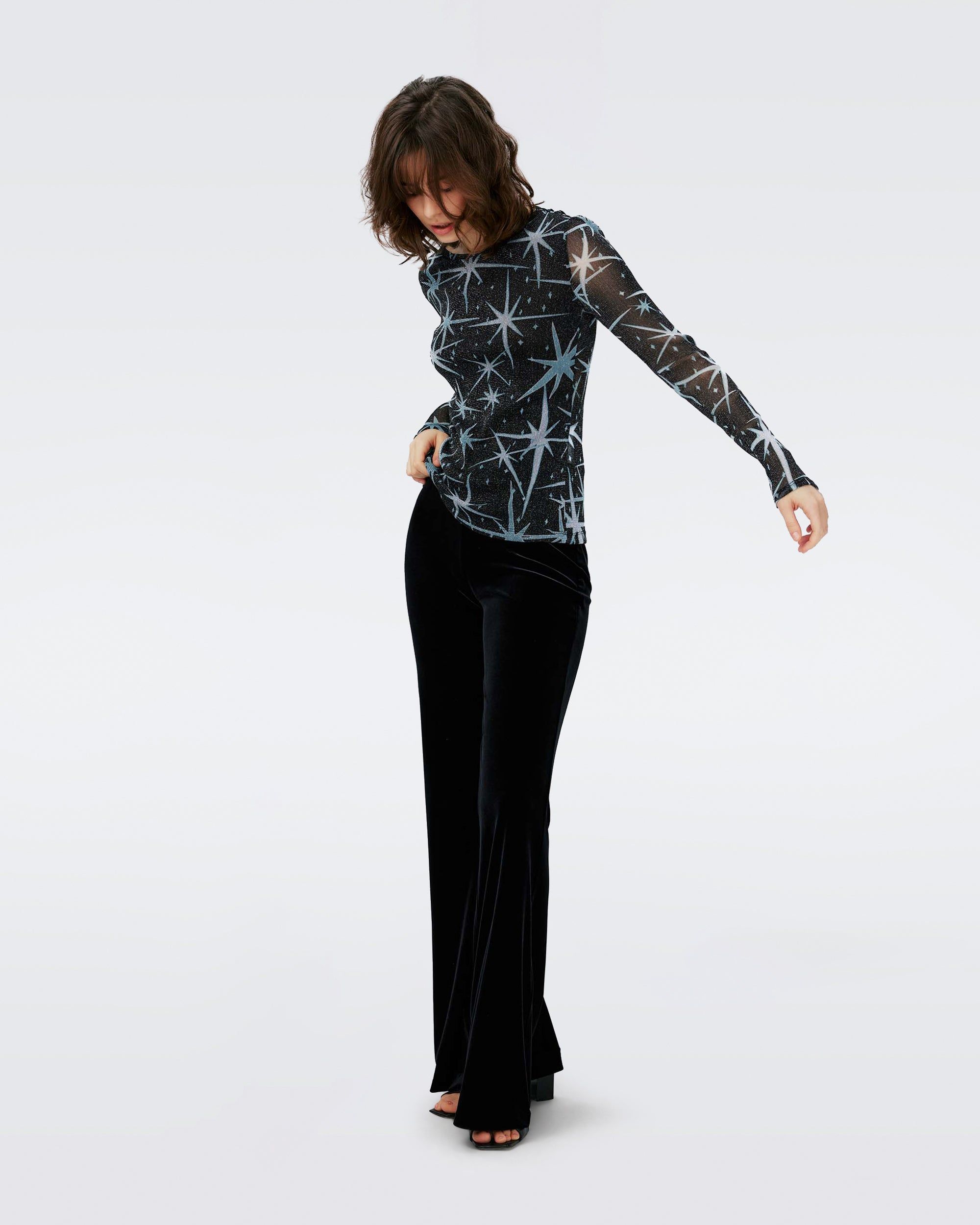 Logan Metallic Mesh Top sold by Diane Von Furstenberg product image thumbnail 5