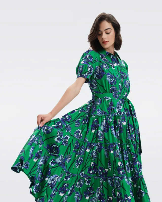 queena cotton dress Diane Von Furstenberg DVF Queena Midi Dress