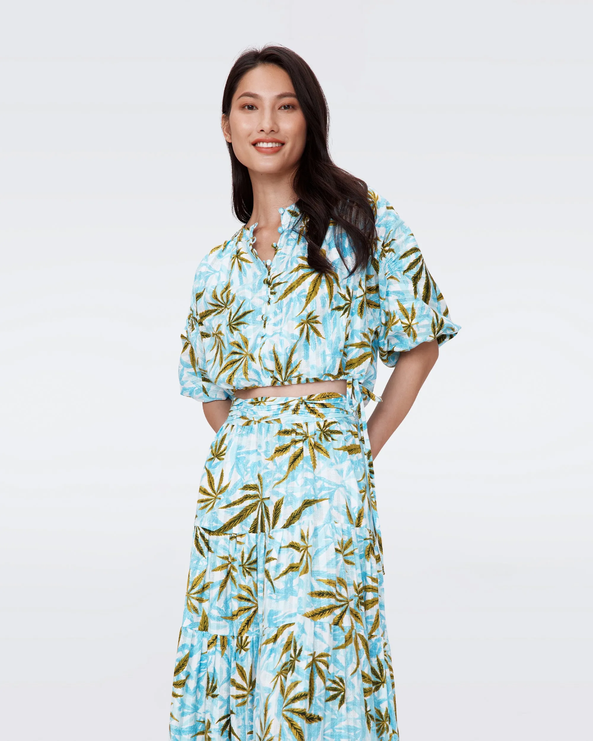 Dario Cotton Dobby Top sold by Diane Von Furstenberg