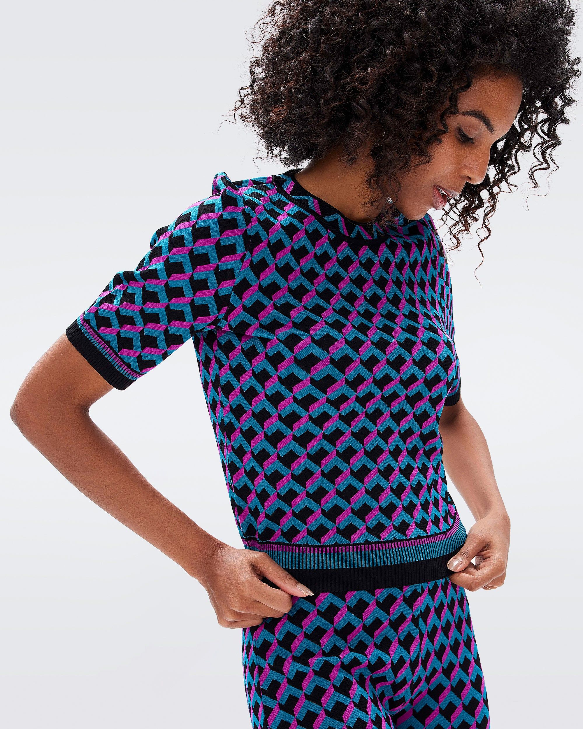 Frennessey Knit Jacquard Top sold by Diane Von Furstenberg product image thumbnail 2