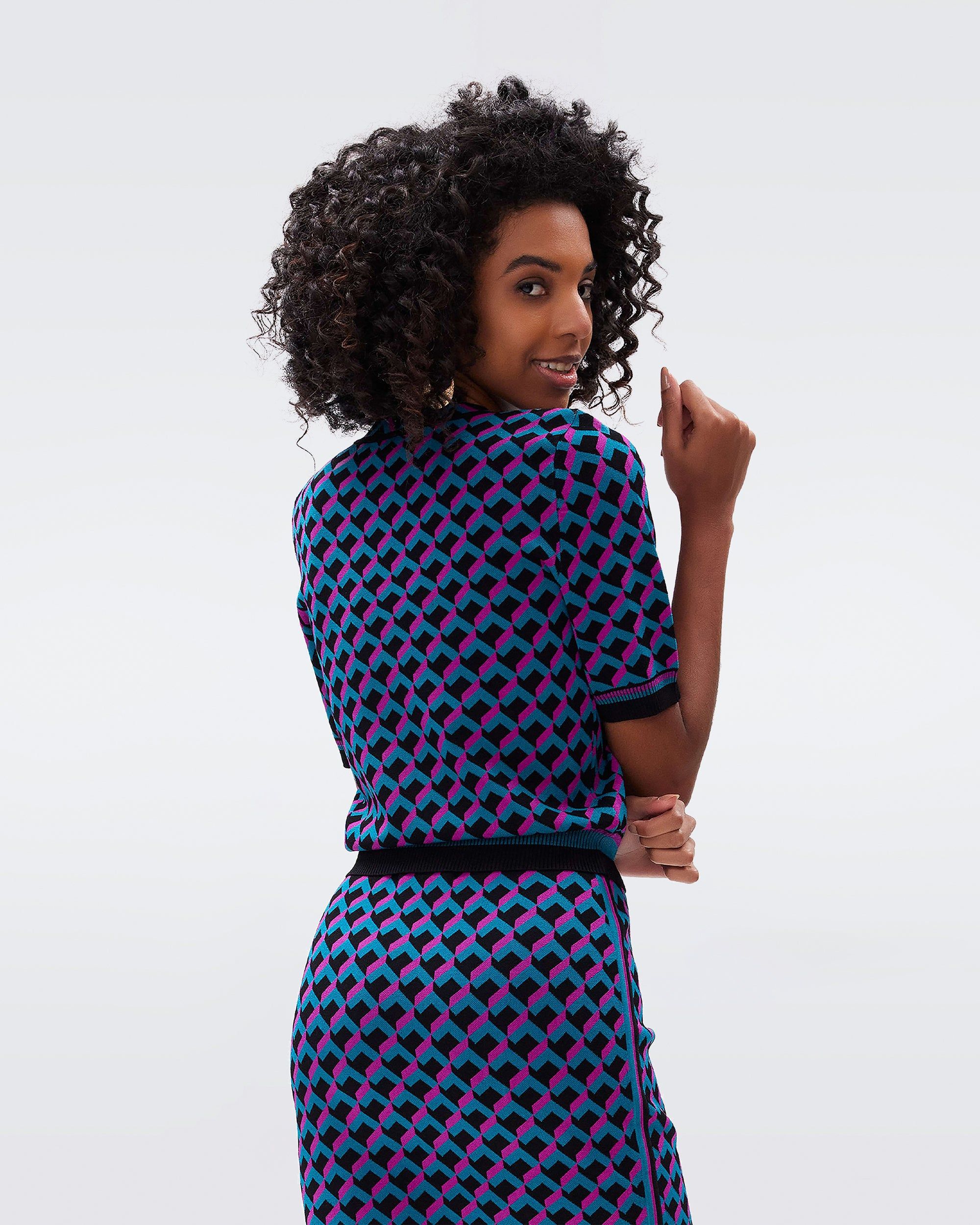 Frennessey Knit Jacquard Top sold by Diane Von Furstenberg product image thumbnail 3