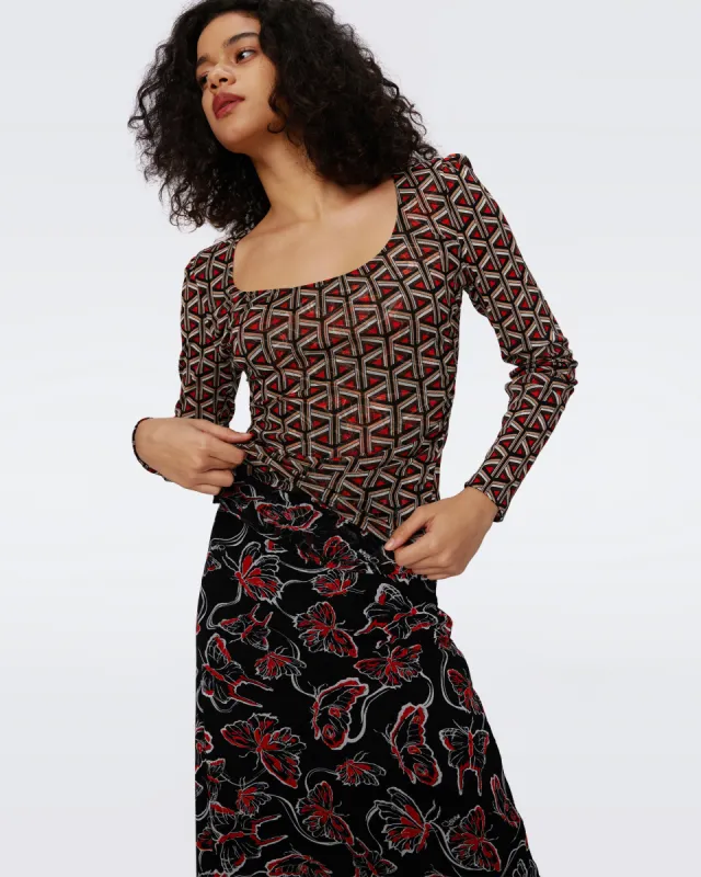 Darlene Reversible Mesh Skirt sold by Diane Von Furstenberg