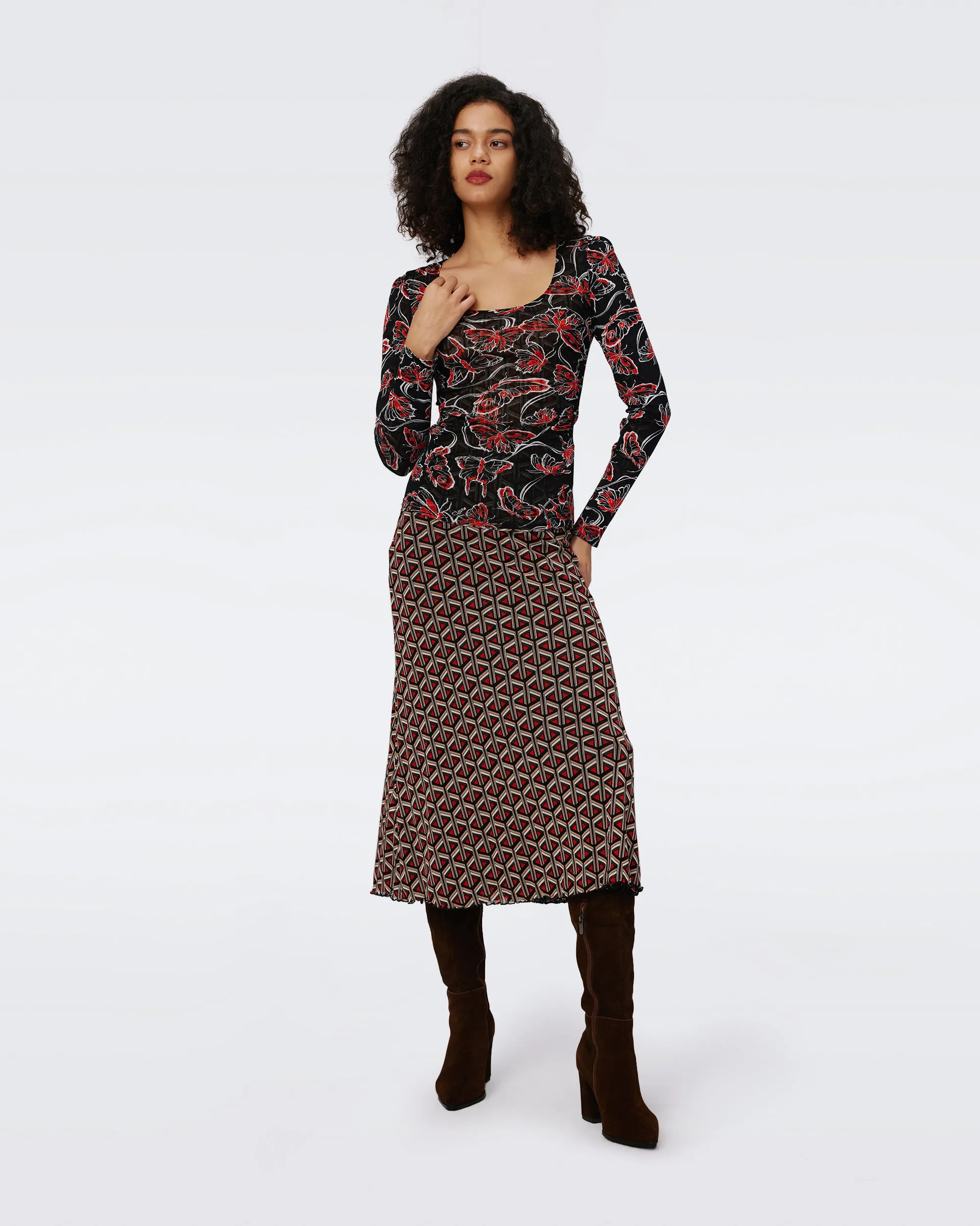 Darlene Reversible Mesh Skirt sold by Diane Von Furstenberg product image thumbnail 5