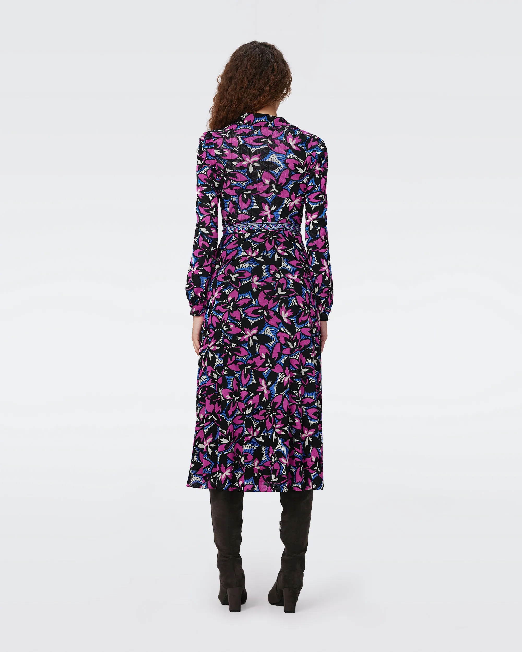 Phoenix Reversible Mesh Wrap Dress sold by Diane Von Furstenberg product image thumbnail 3