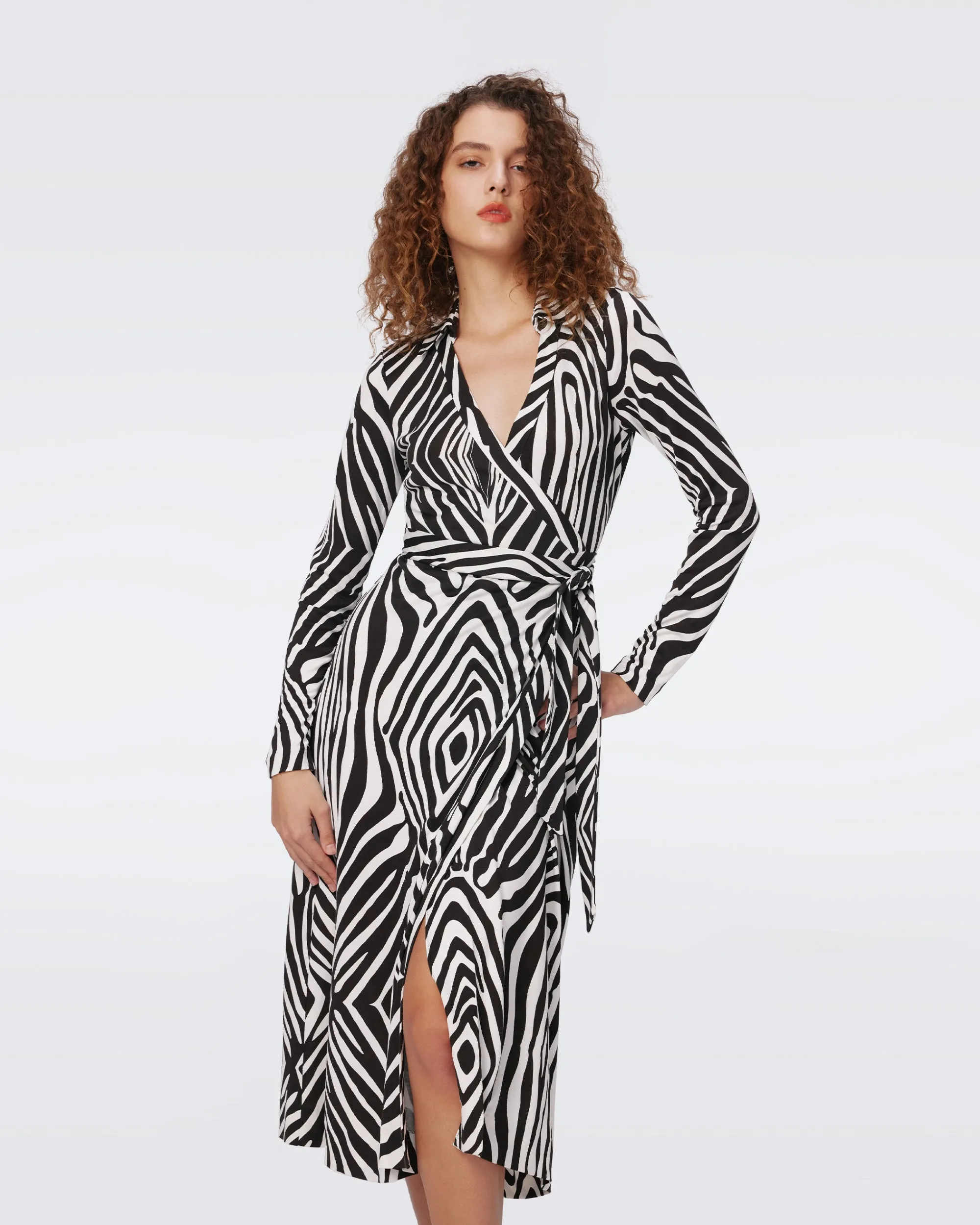 Abigail Silk Jersey Long Sleeve Midi Wrap Dress sold by Diane Von Furstenberg product image thumbnail 5