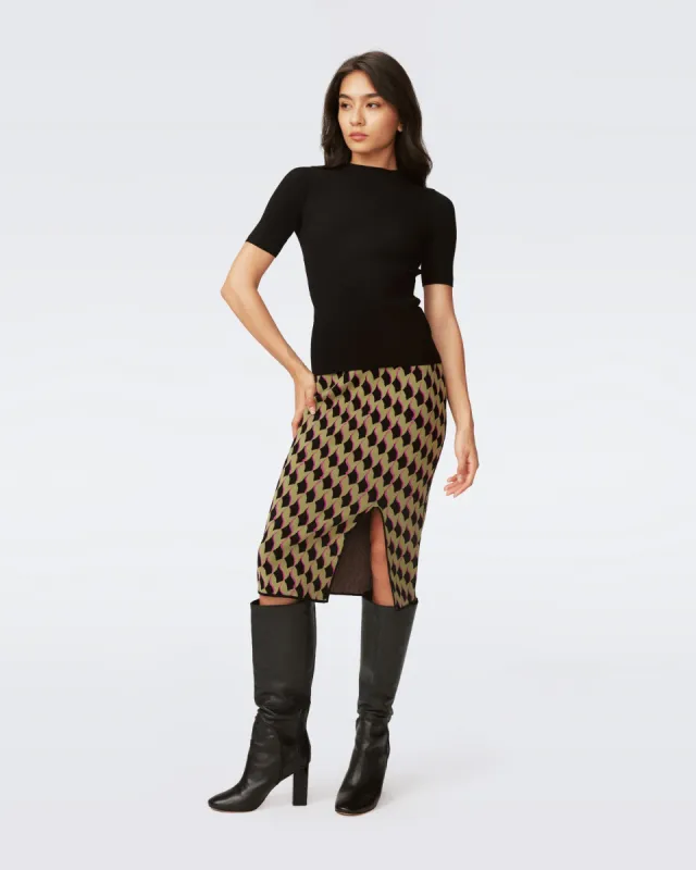 Gusta Knit Jacquard Skirt sold by Diane Von Furstenberg