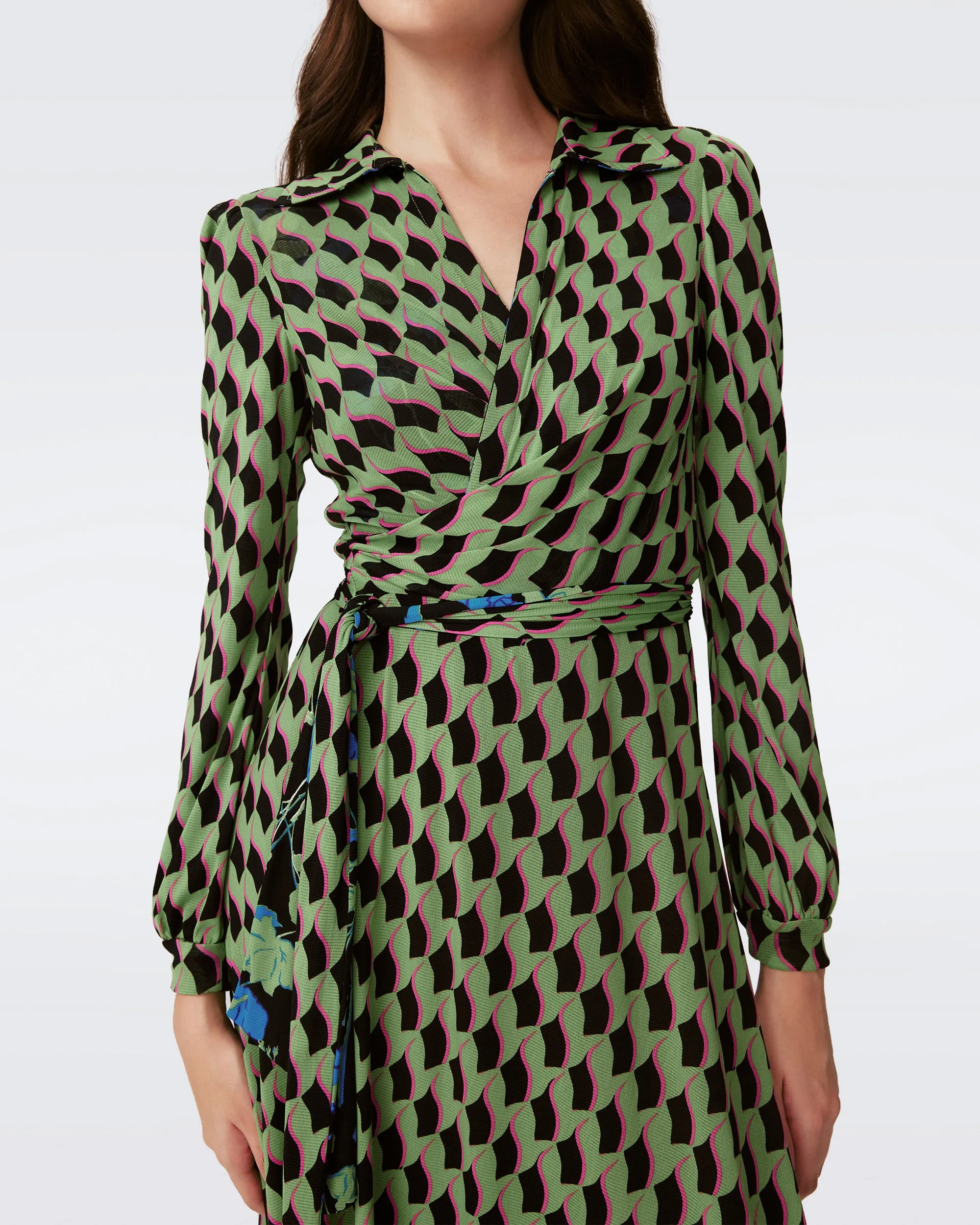 Phoenix Reversible Mesh Wrap Dress sold by Diane Von Furstenberg product image thumbnail 2