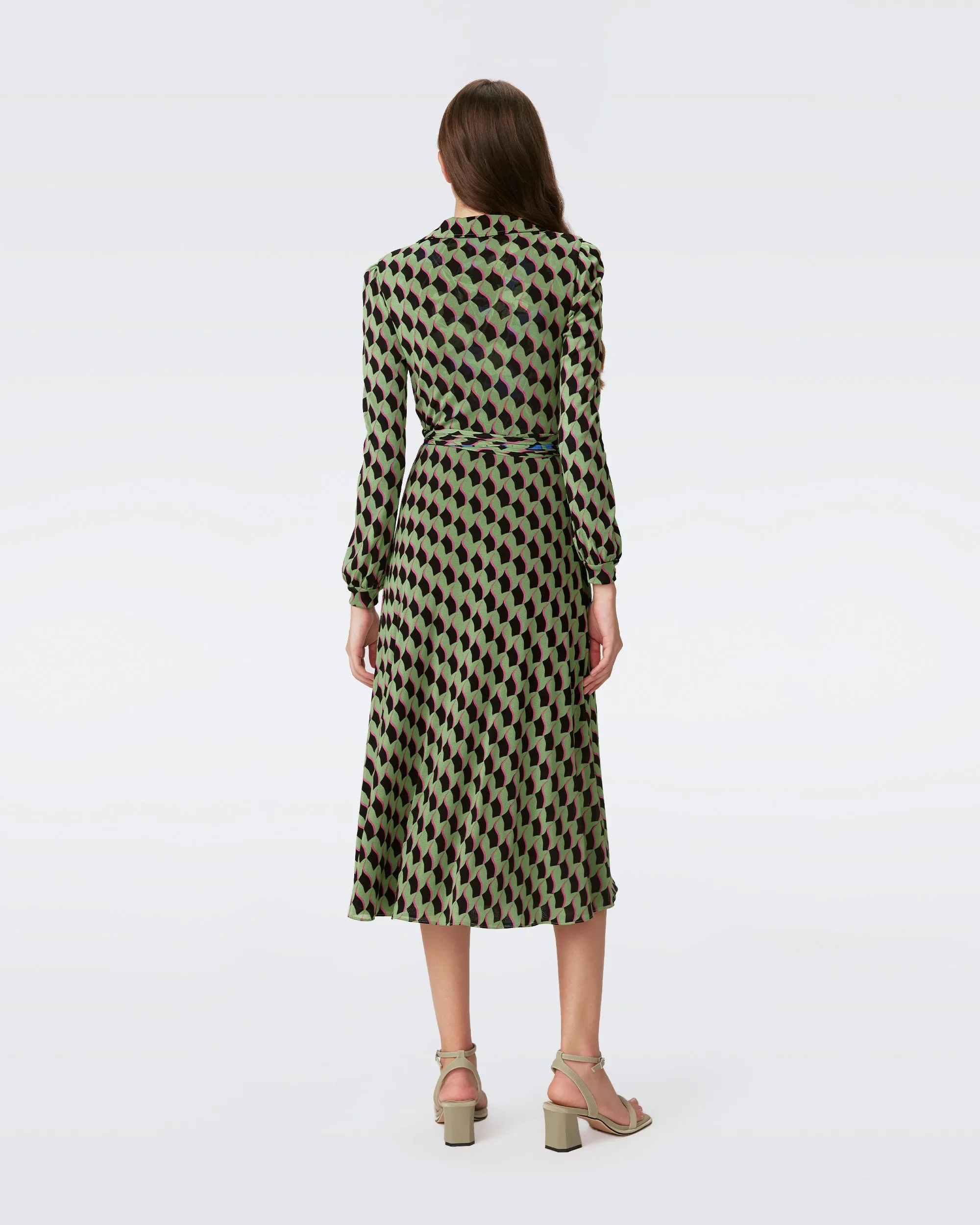 Phoenix Reversible Mesh Wrap Dress sold by Diane Von Furstenberg product image thumbnail 3