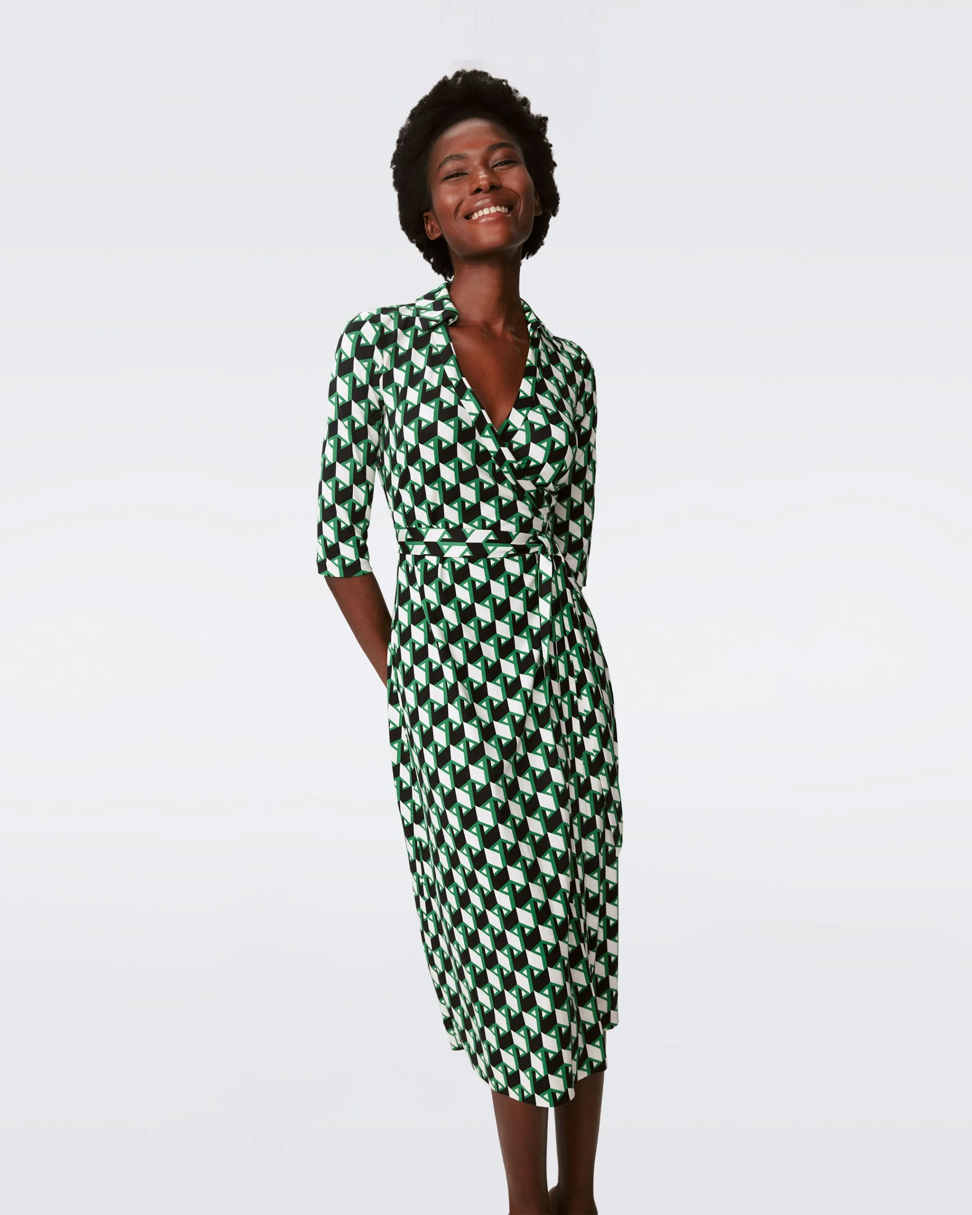 Abigail Silk Jersey Midi Wrap Dress sold by Diane Von Furstenberg product image thumbnail 5